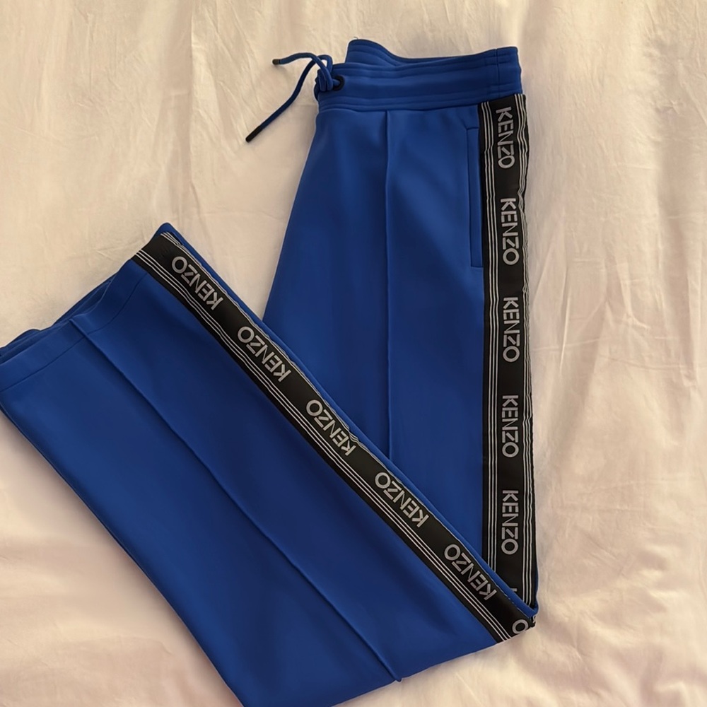 Kenzo Blue Track Pants with Black Accents